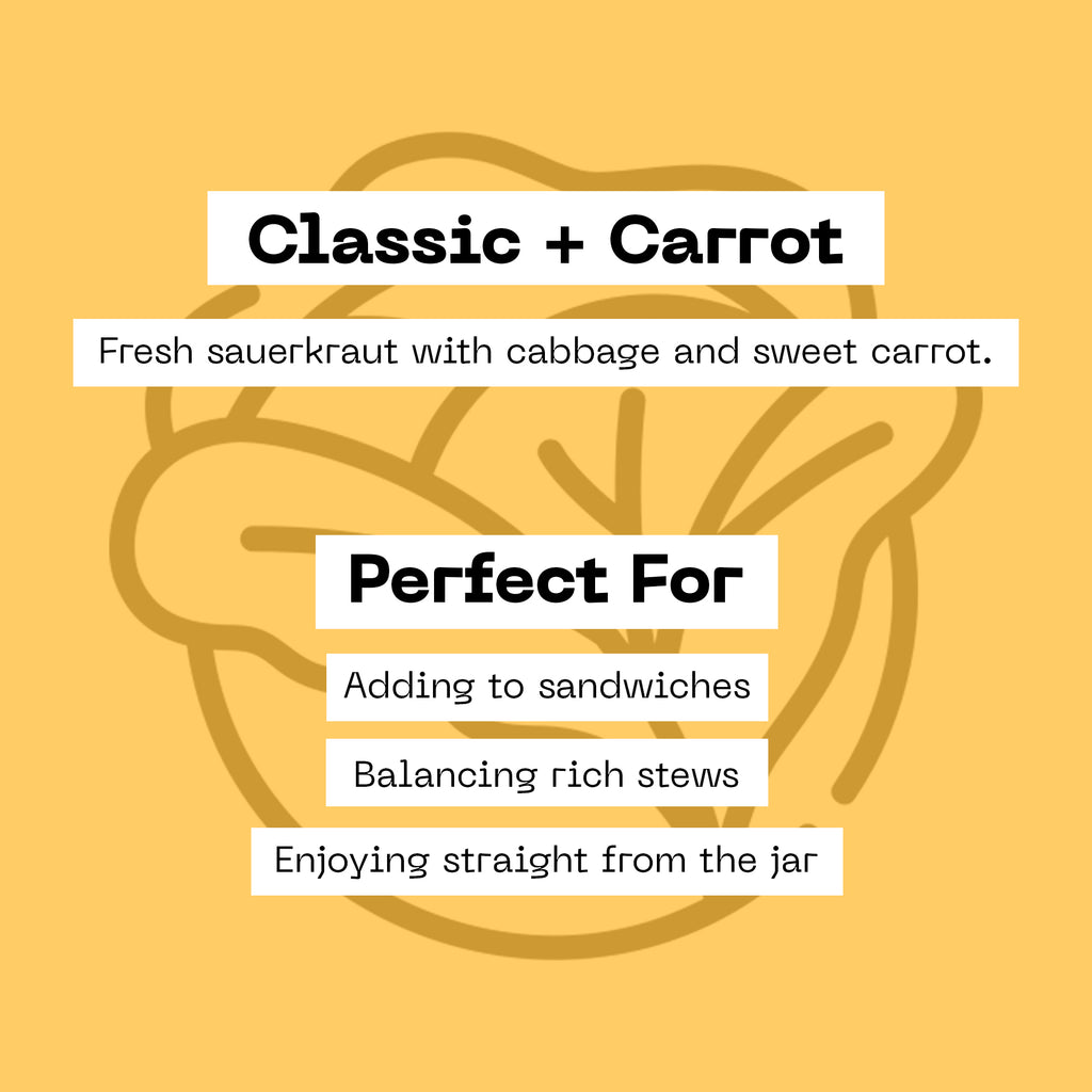 Classic + Carrot Unpasteurised Sauerkraut